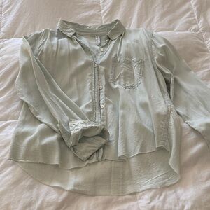 Zara Light Blue Button-Up Shirt